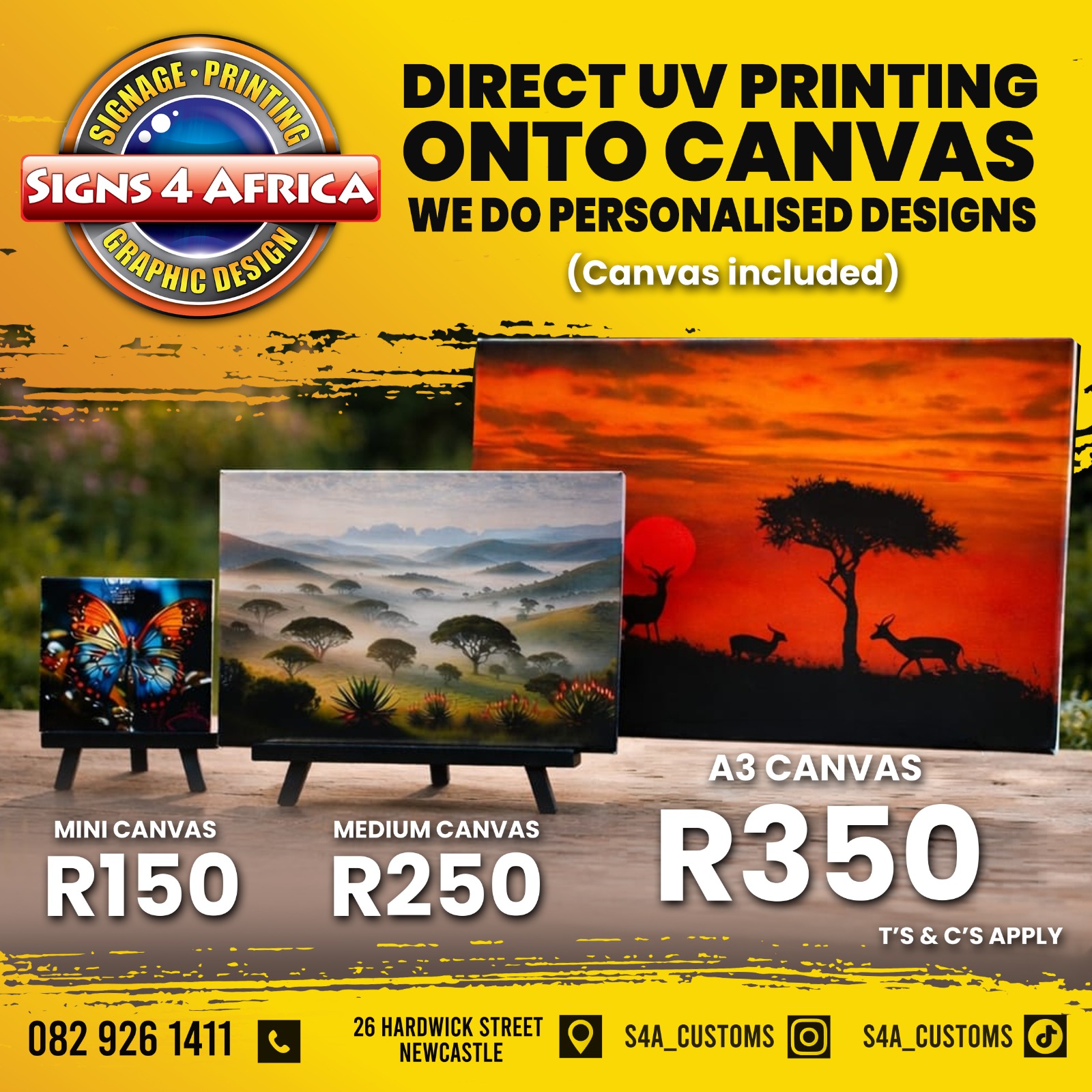 UV photo printing on canvas Newcastle