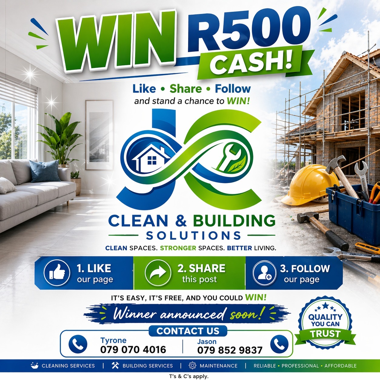 Win R500 Cash Newcastle | Clean & Building Solutions