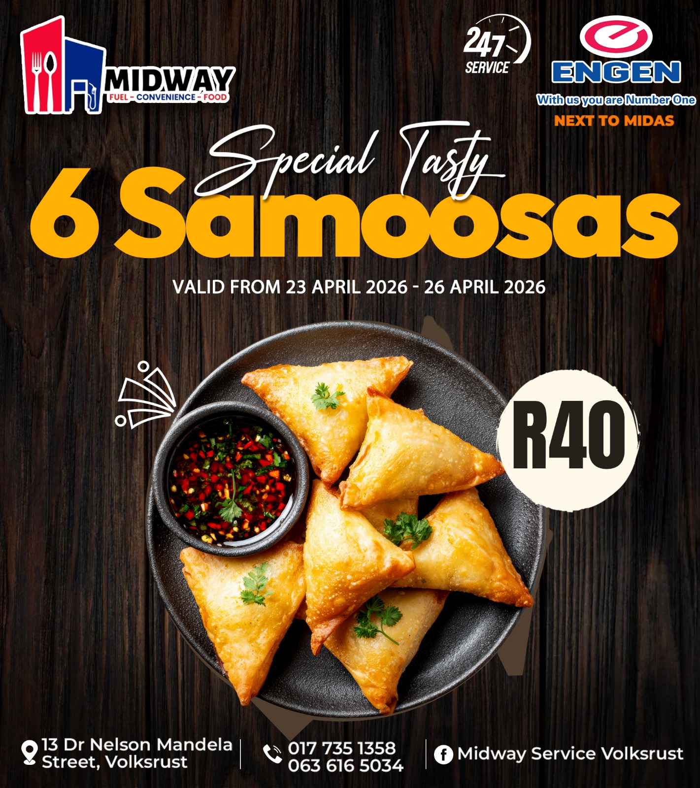 Samoosa Special Volksrust | Midway Service Station